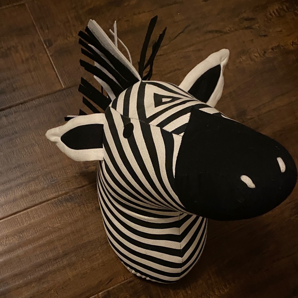 Striped Zebra Head Wall Decor